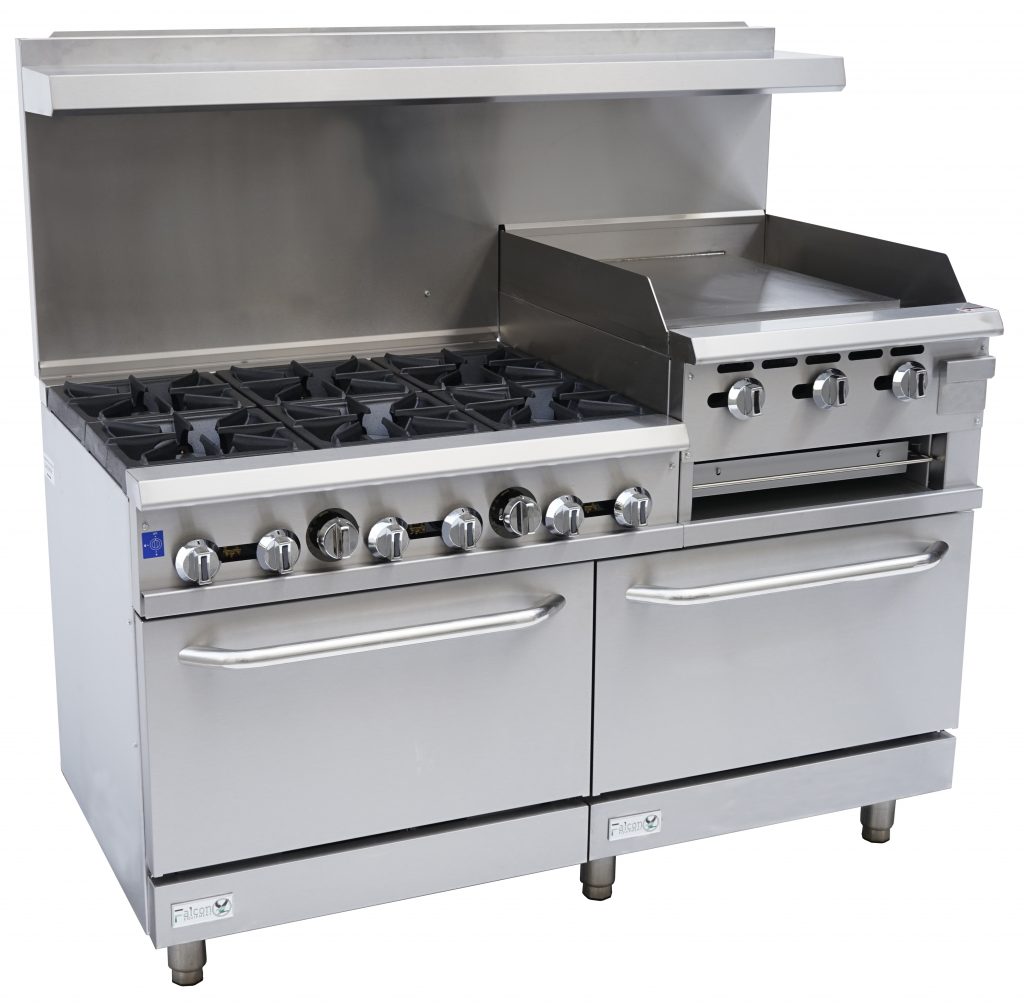 Range, 6 Burner 24″ Right Broiler Griddle Double Oven, 60″, 30,000 Btu 